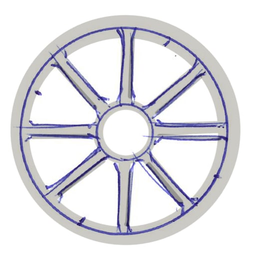Motorrad Design Holzspeichenrad Reitwagen von Daimler 1885
